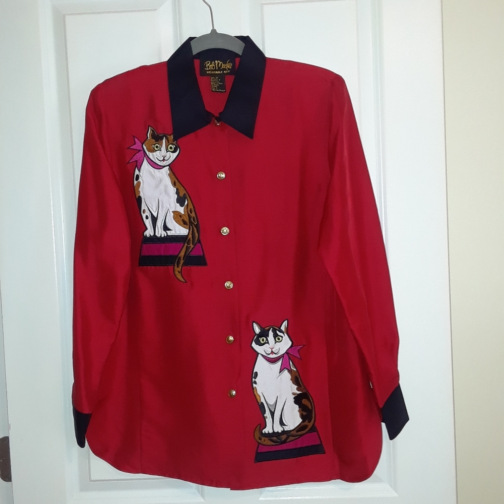 Bob Mackie silk blouse shirt
